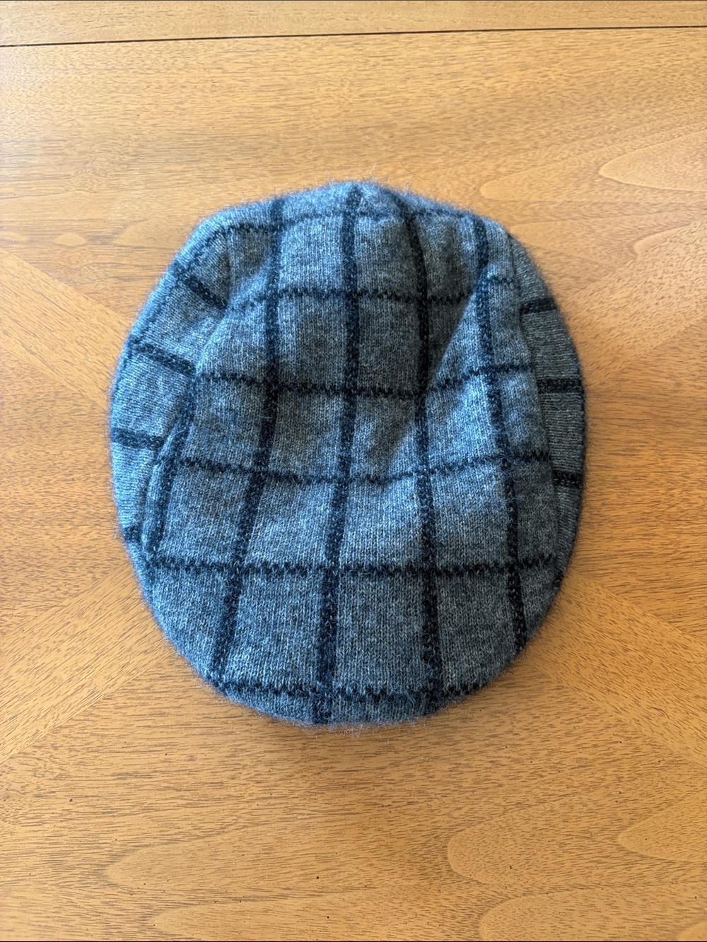 McDonald Merino Possum Men's Gray Windowpane Blend Flat Cap